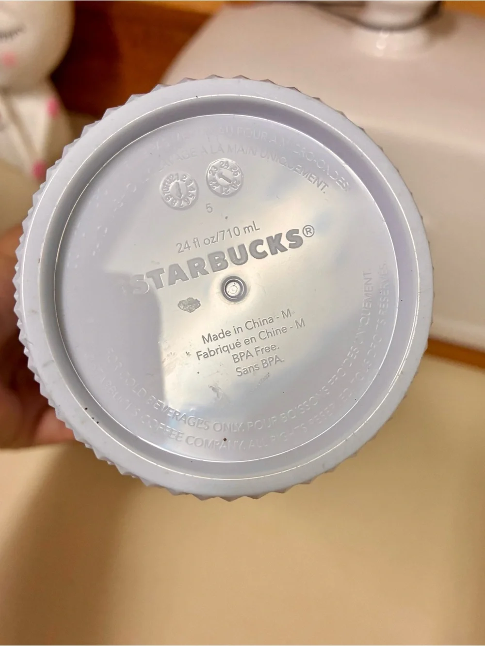 Starbucks Tumbler Spring 2024 white studded bling venti 24oz blue green lining